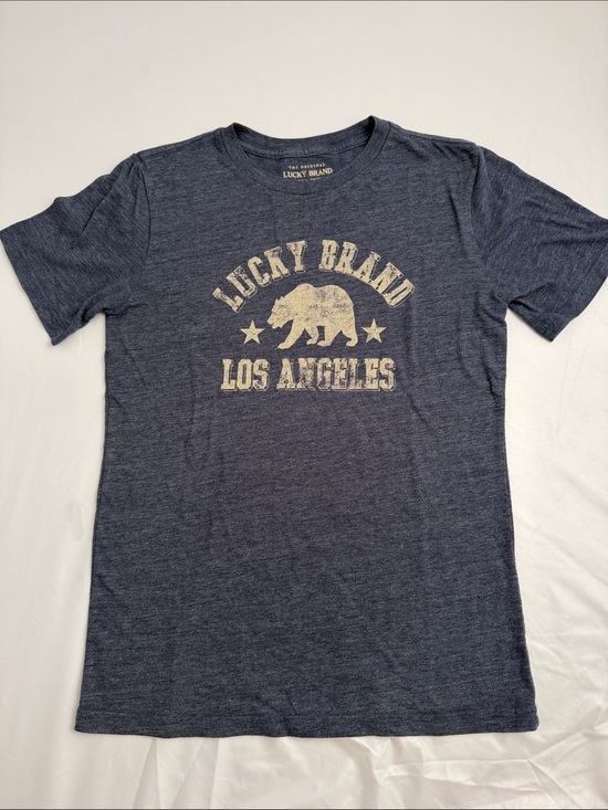 Lucky Brand Other - Lucky Brand heather blue soft crew neck short sleeve logo t-shirt